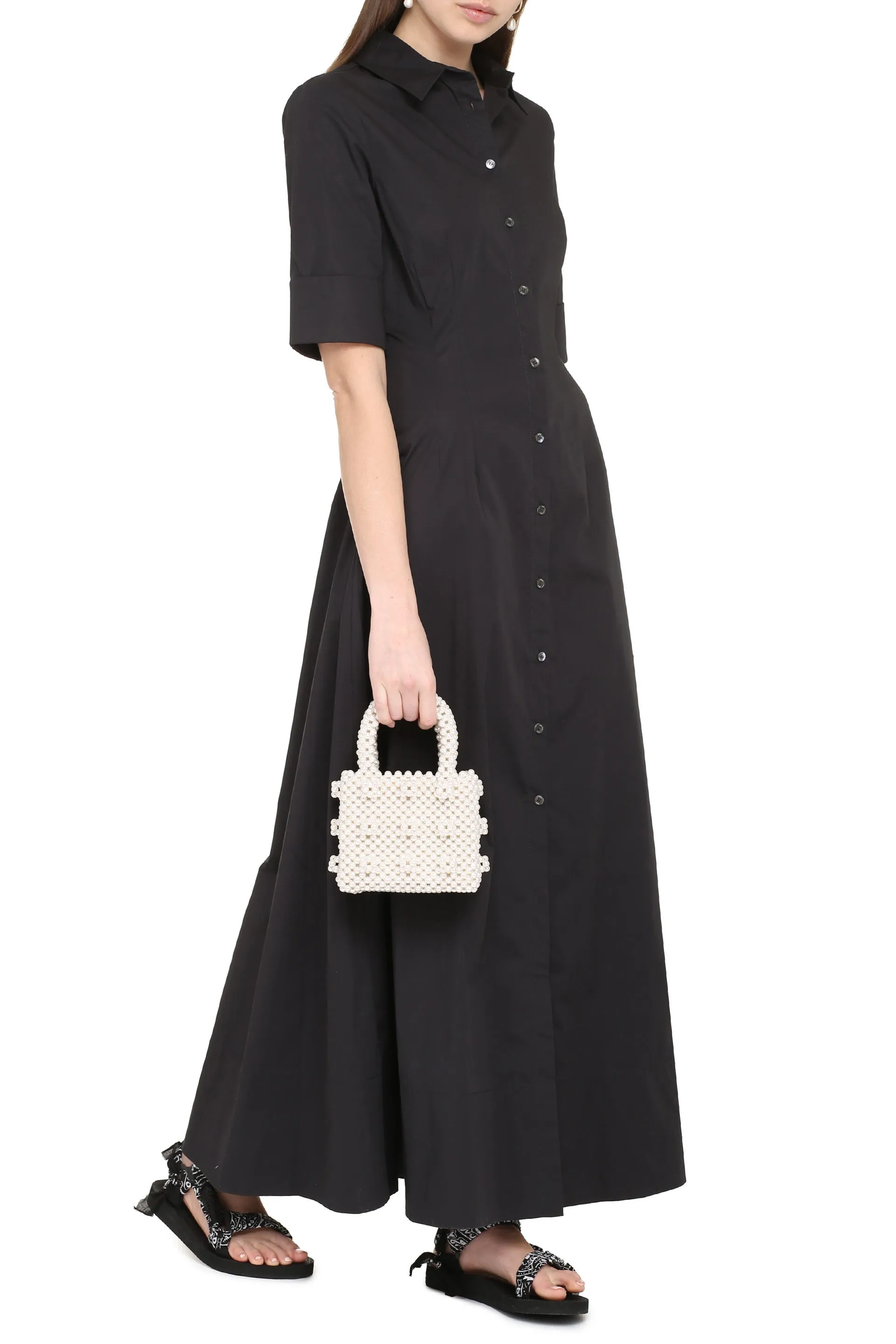 Staud Joan Buttoned Maxi Shirt Dress