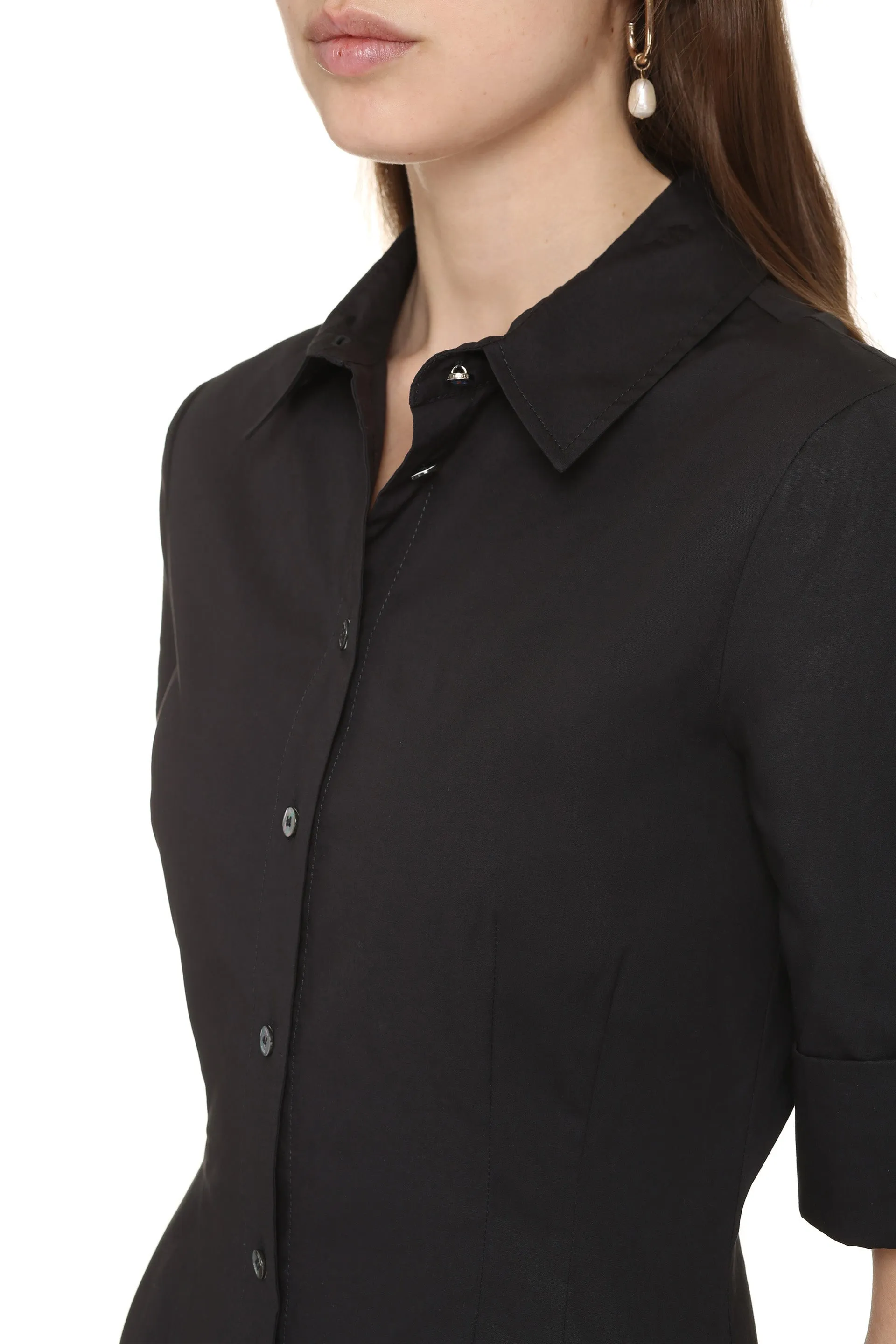 Staud Joan Buttoned Maxi Shirt Dress