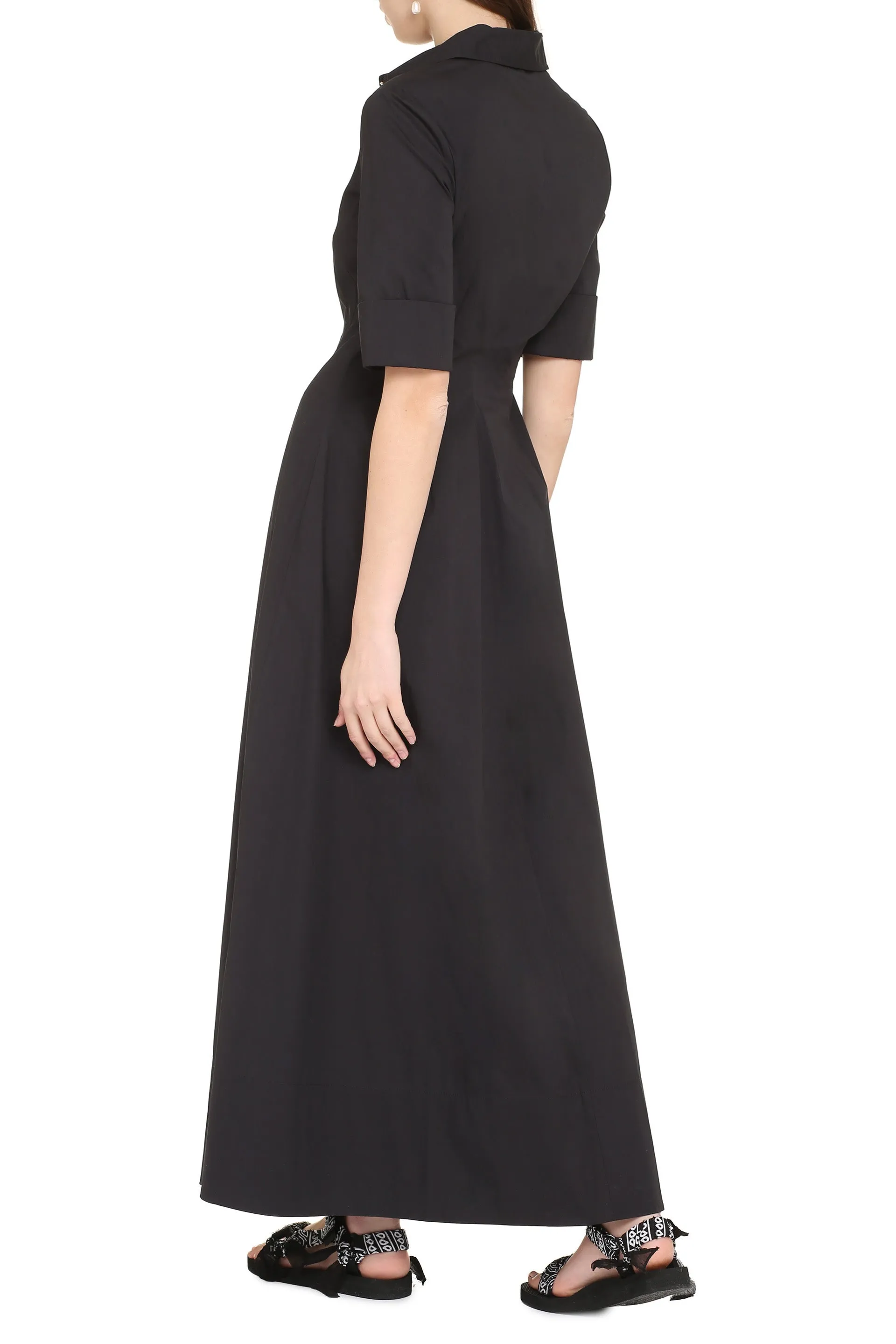 Staud Joan Buttoned Maxi Shirt Dress