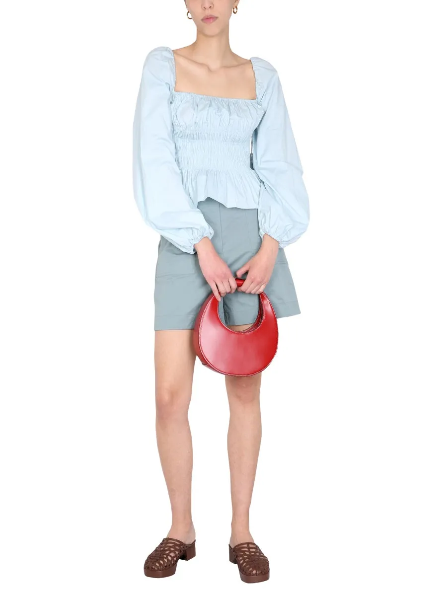 Staud Puff-Sleeved Square Neck Top
