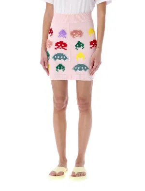 Stella McCartney Alien Intarsia Ribbed Mini Skirt
