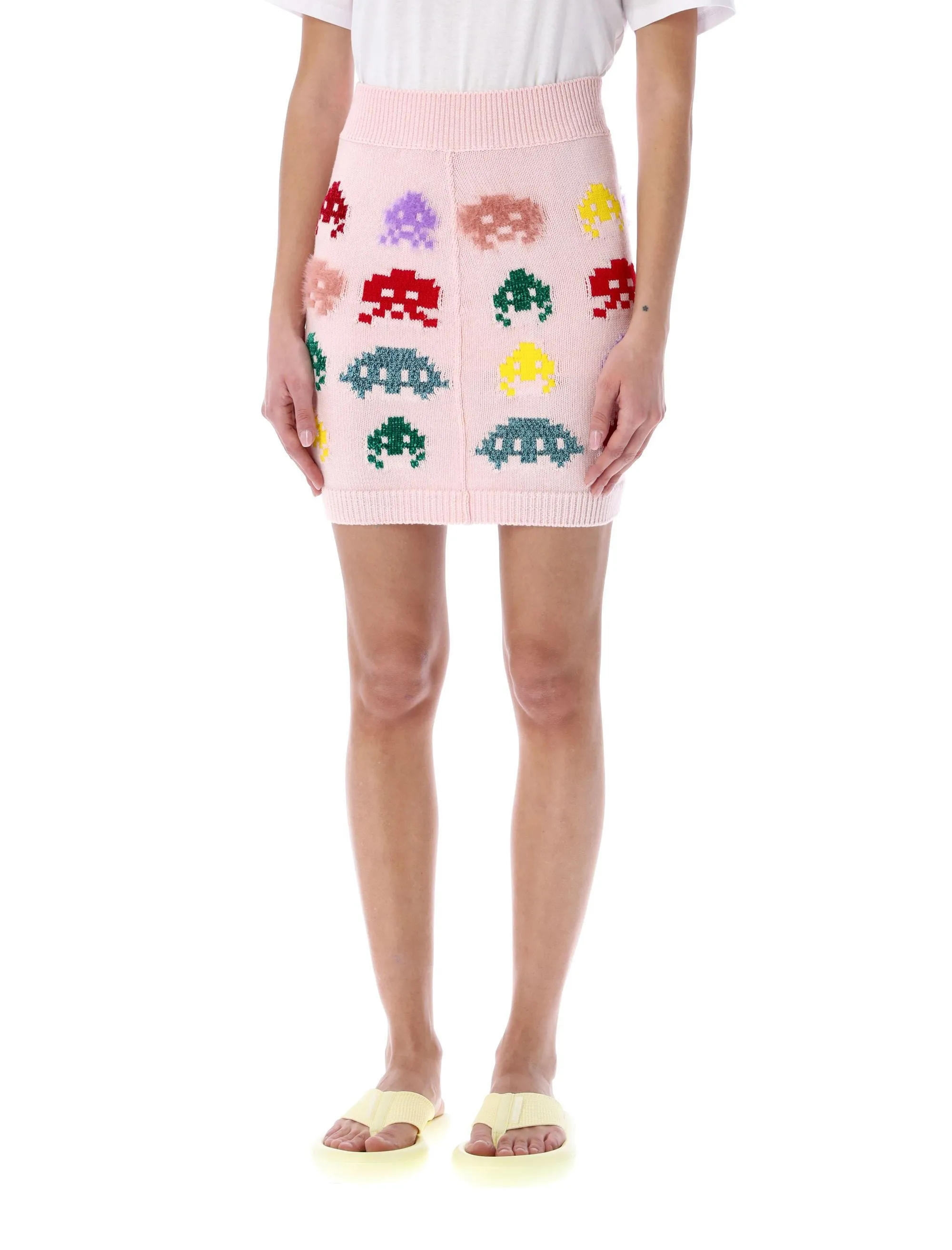 Stella McCartney Alien Intarsia Ribbed Mini Skirt