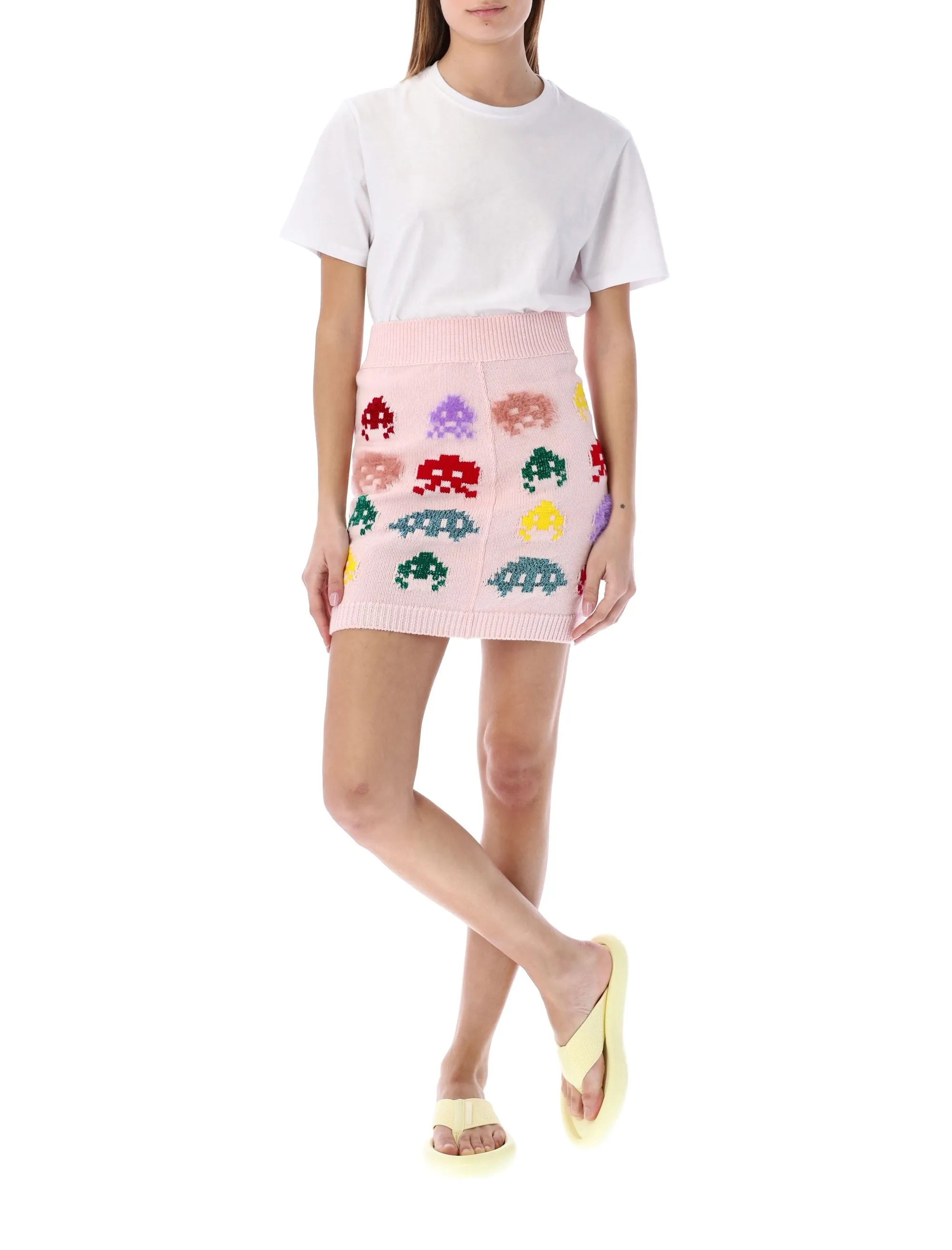 Stella McCartney Alien Intarsia Ribbed Mini Skirt