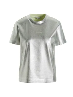 Stella McCartney Foil Logo Printed Crewneck T-Shirt
