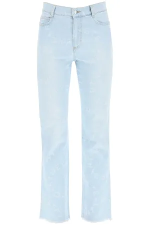 Stella McCartney Logo Detailed Frayed Edge Jeans
