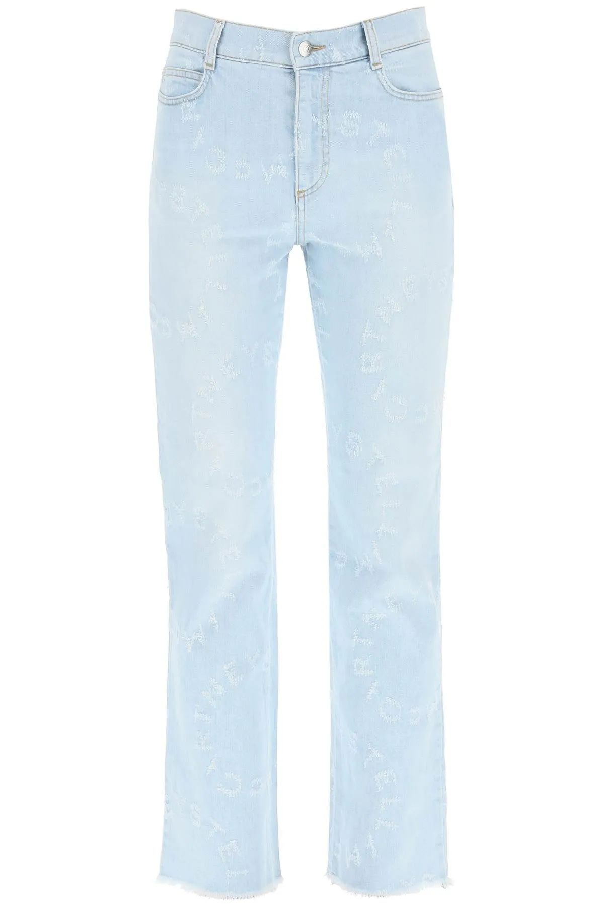 Stella McCartney Logo Detailed Frayed Edge Jeans