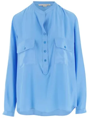 Stella McCartney Satin-Finish Curved Hem Shirt