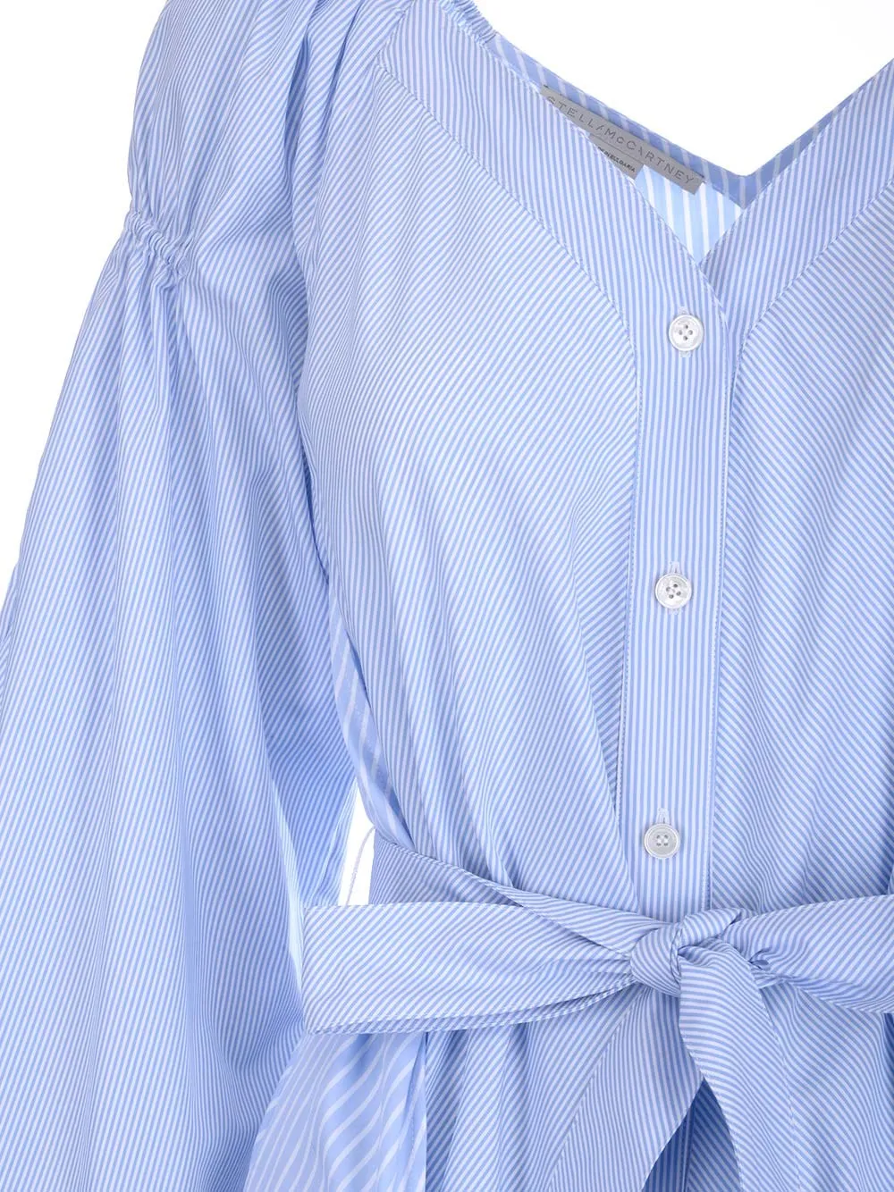 Stella McCartney Striped Belted Waist Midi Dress
