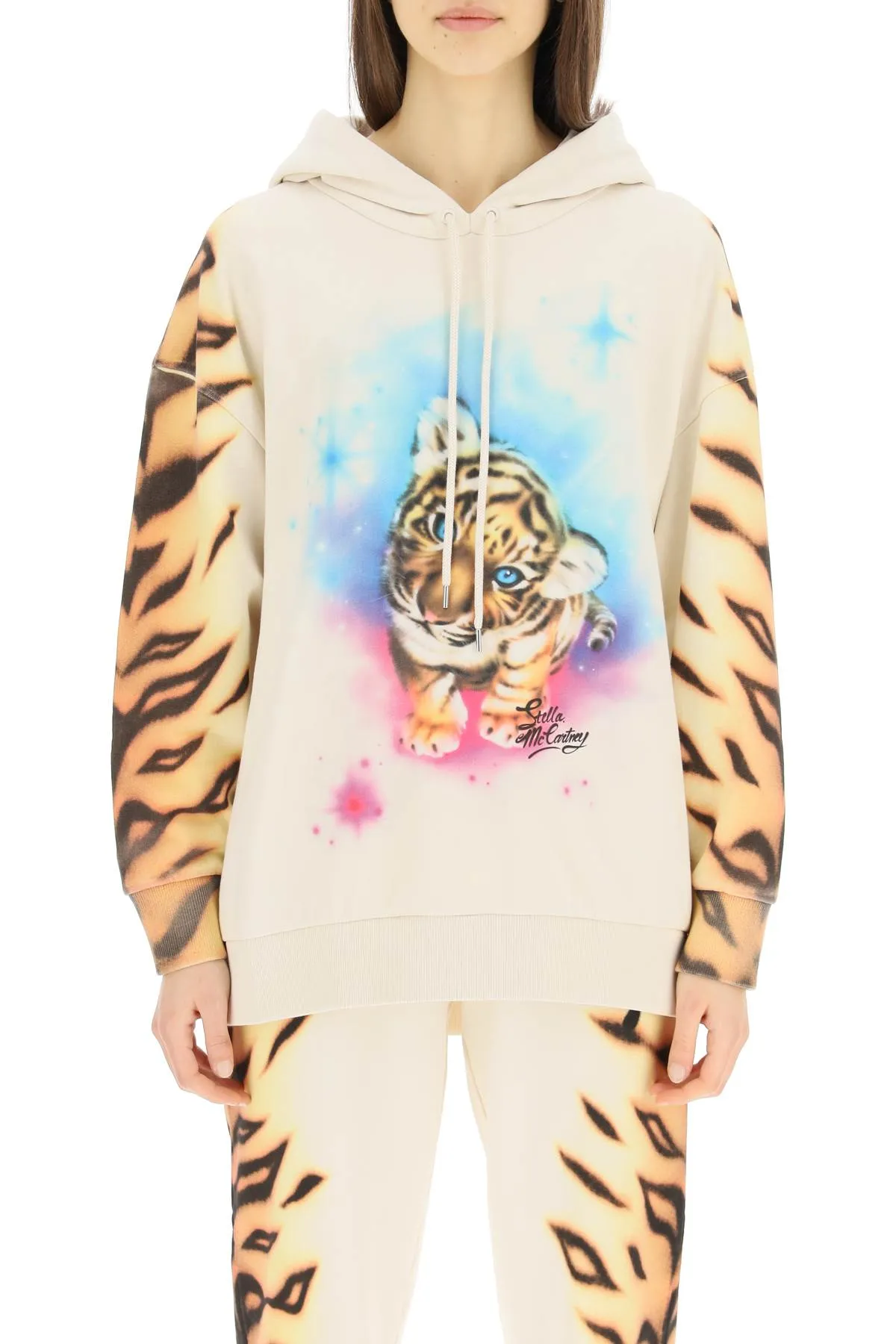 Stella McCartney Tiger Printed Drawstring Hoodie
