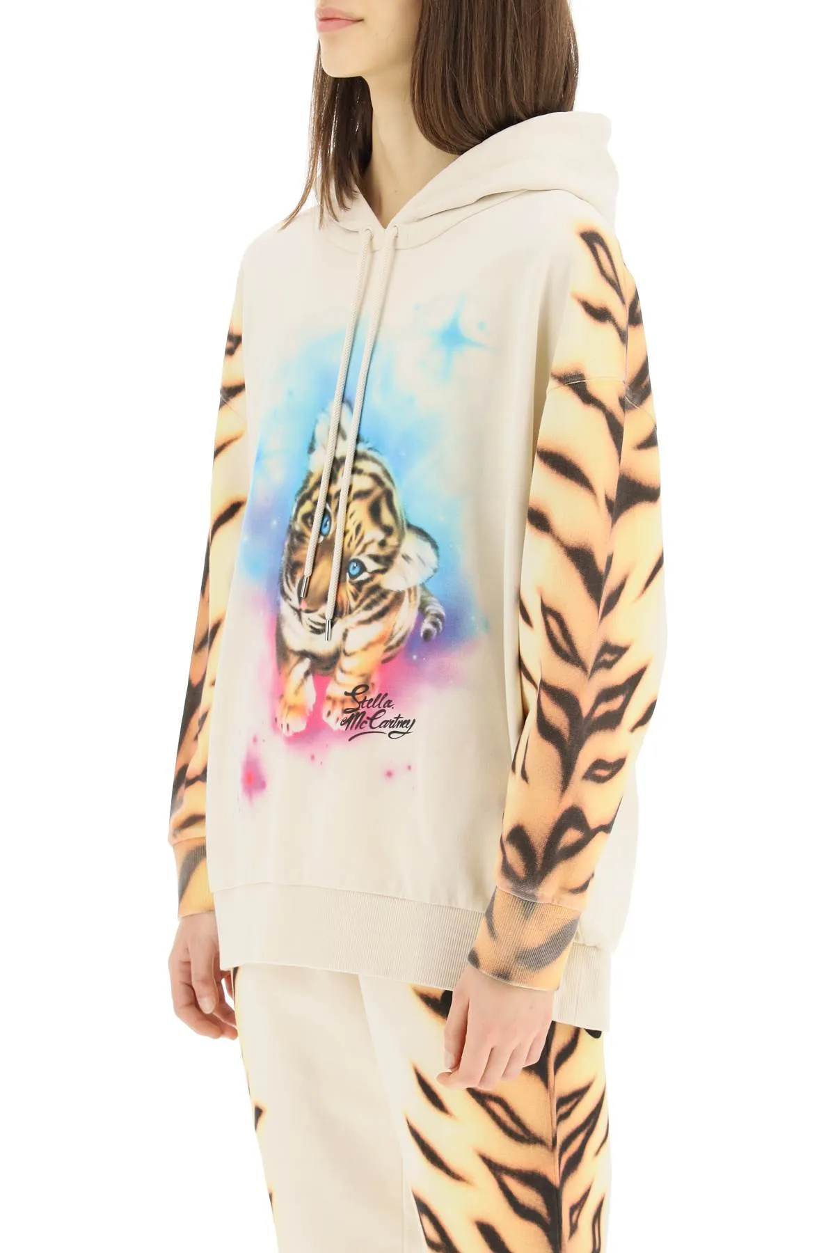 Stella McCartney Tiger Printed Drawstring Hoodie