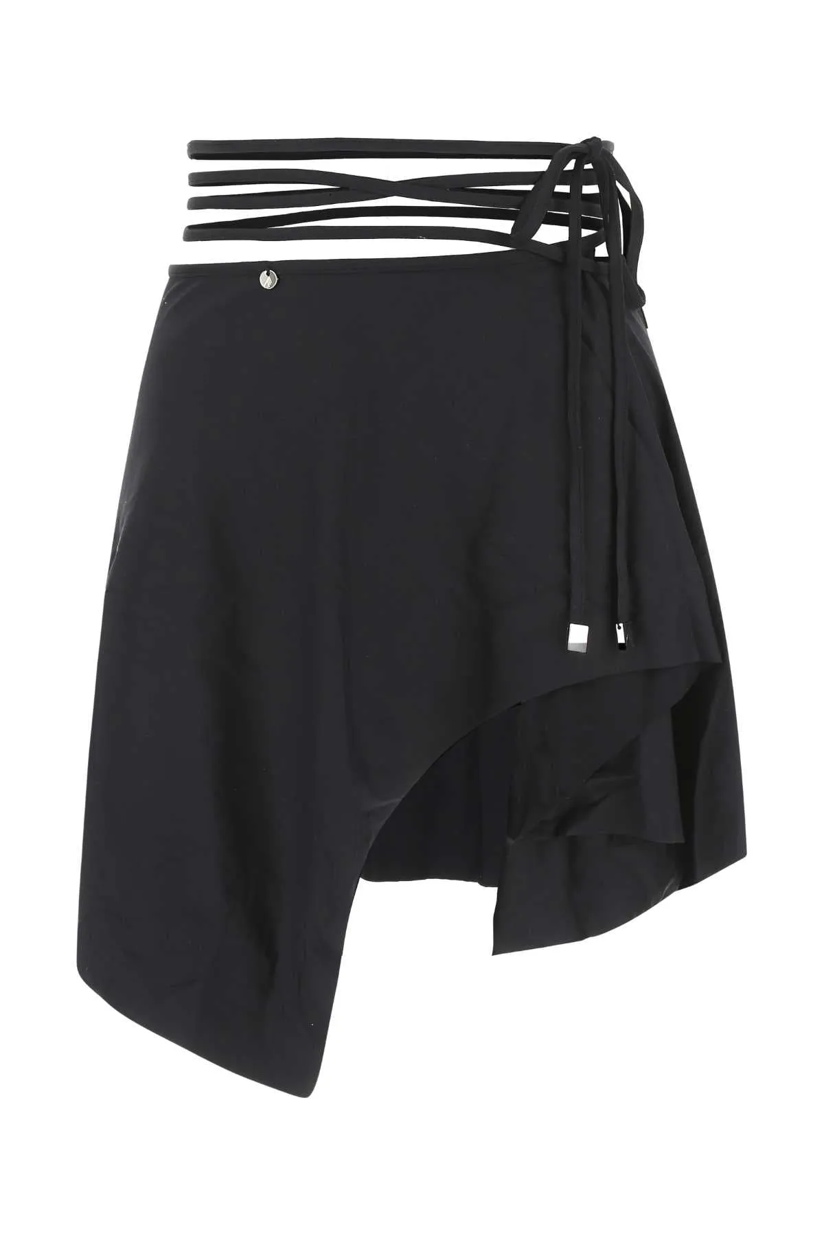 The Attico Asymmetric-Hem Mini Wrap Skirt