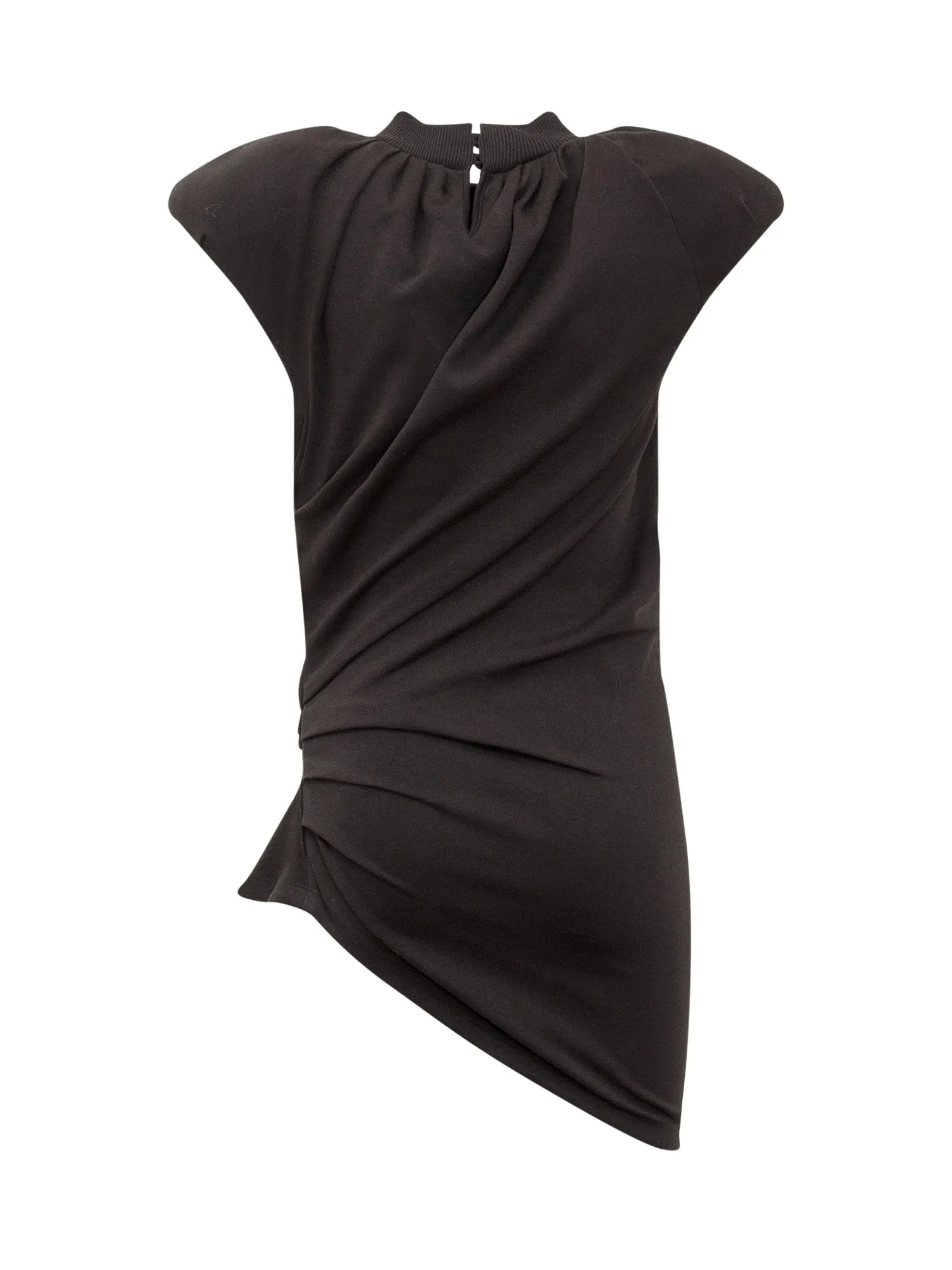The Attico Asymmetric-Hem Ruched Top