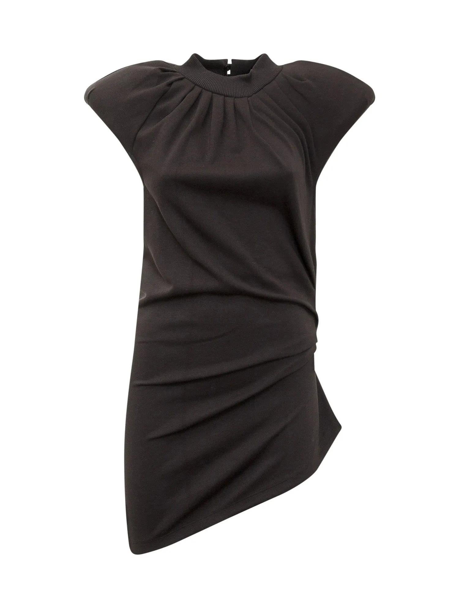 The Attico Asymmetric-Hem Ruched Top