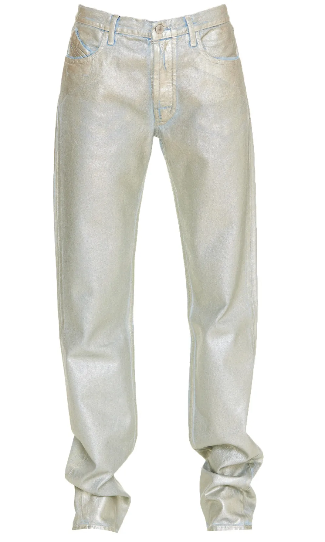 The Attico Boyfriend Metallic Denim Pants