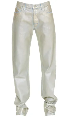 The Attico Boyfriend Metallic Denim Pants
