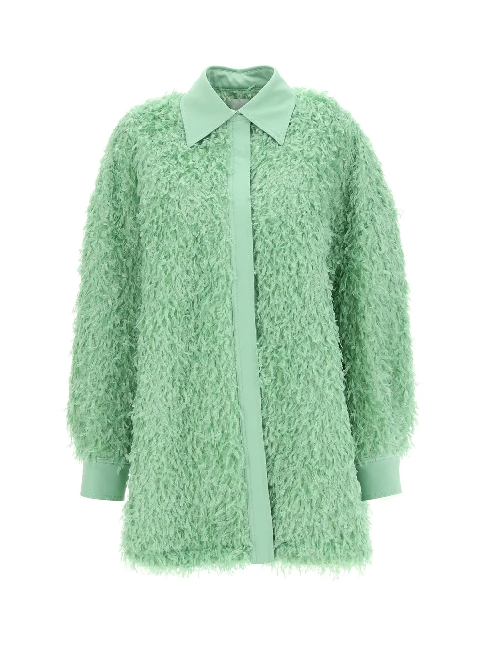 The Attico Textured Single-Breasted Buttoned Coat
