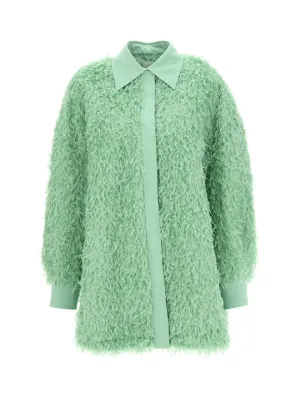 The Attico Textured Single-Breasted Buttoned Coat
