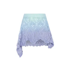 The Attico Tie-Dye Asymmetric Crochet Skirt