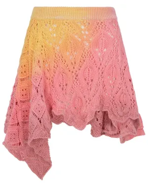 The Attico Tie-Dye Asymmetric Crochet Skirt