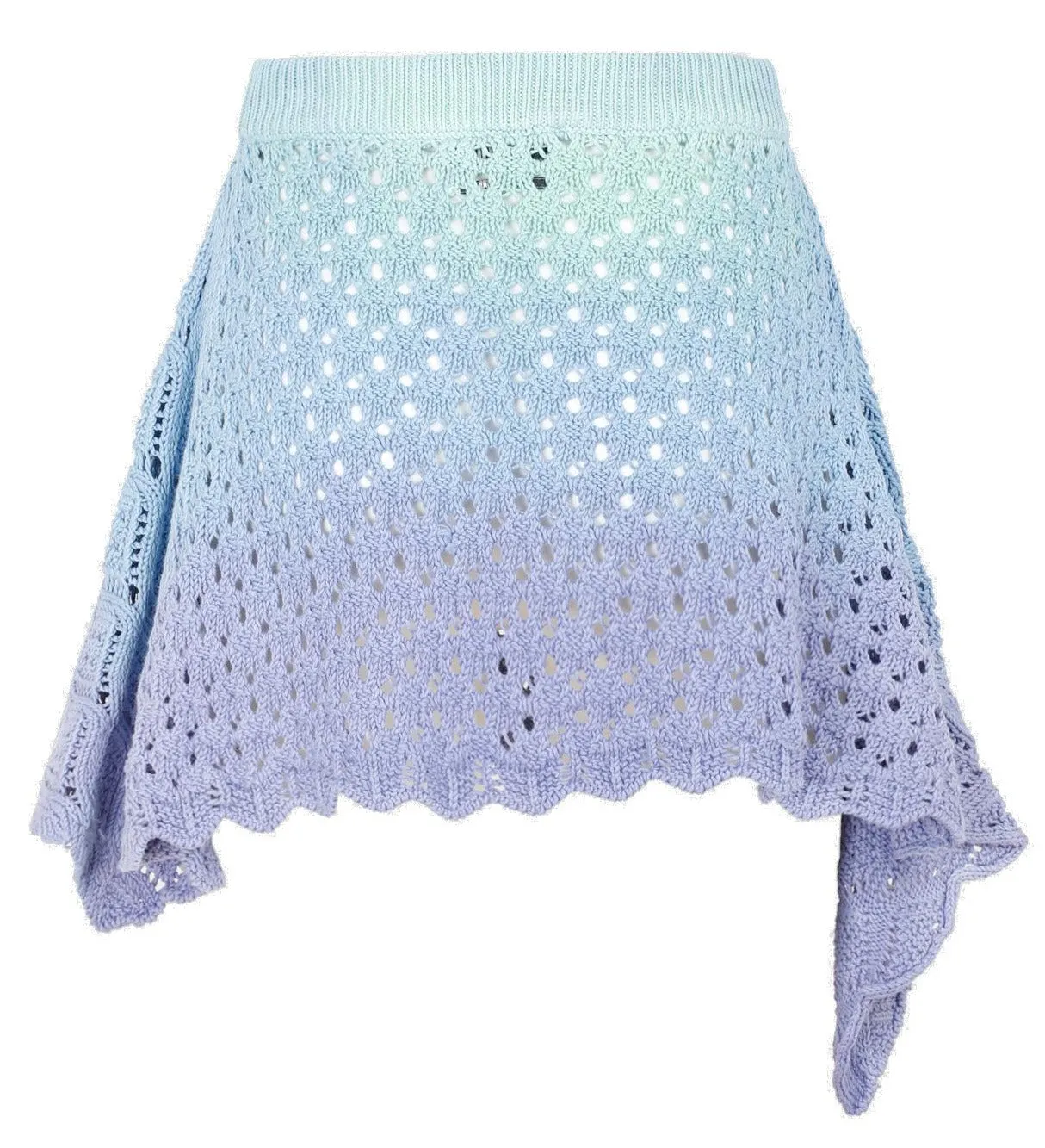 The Attico Tie-Dye Asymmetric Crochet Skirt