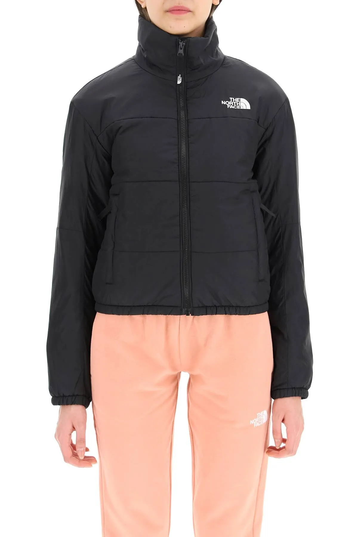 The North Face Logo Embroidered Cropped Jacket