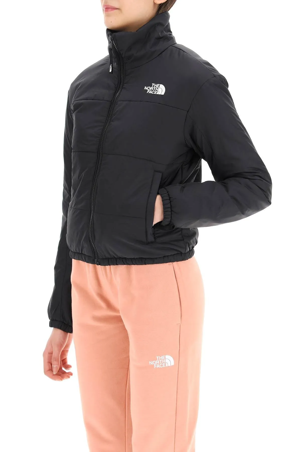 The North Face Logo Embroidered Cropped Jacket