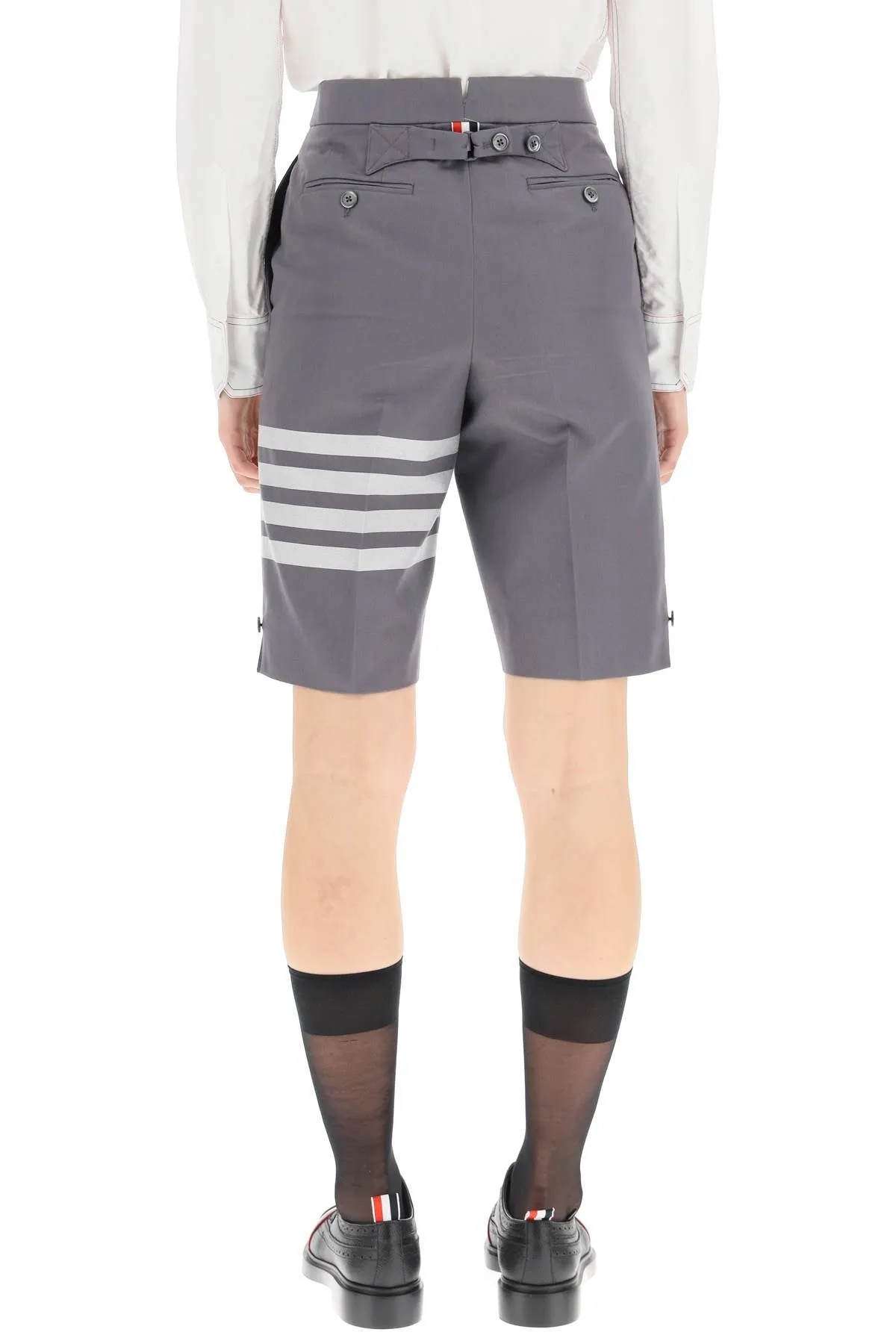 Thom Browne 4-Bar High Waisted Shorts