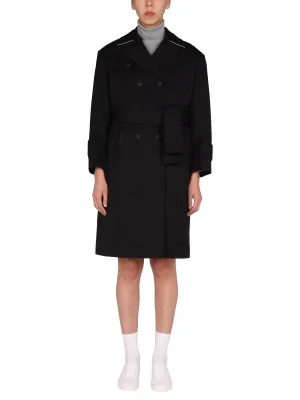 Thom Browne Belted Waist Double Breasted Coat