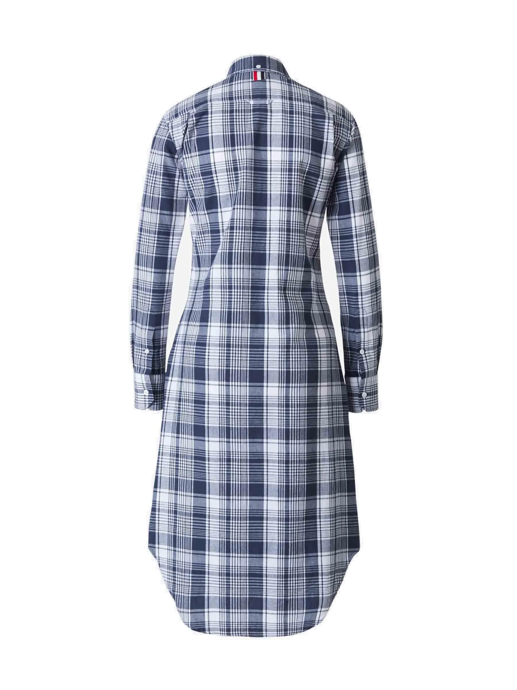 Thom Browne Checked Motif Midi Shirt Dress