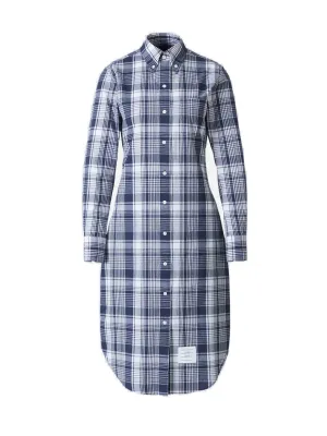 Thom Browne Checked Motif Midi Shirt Dress