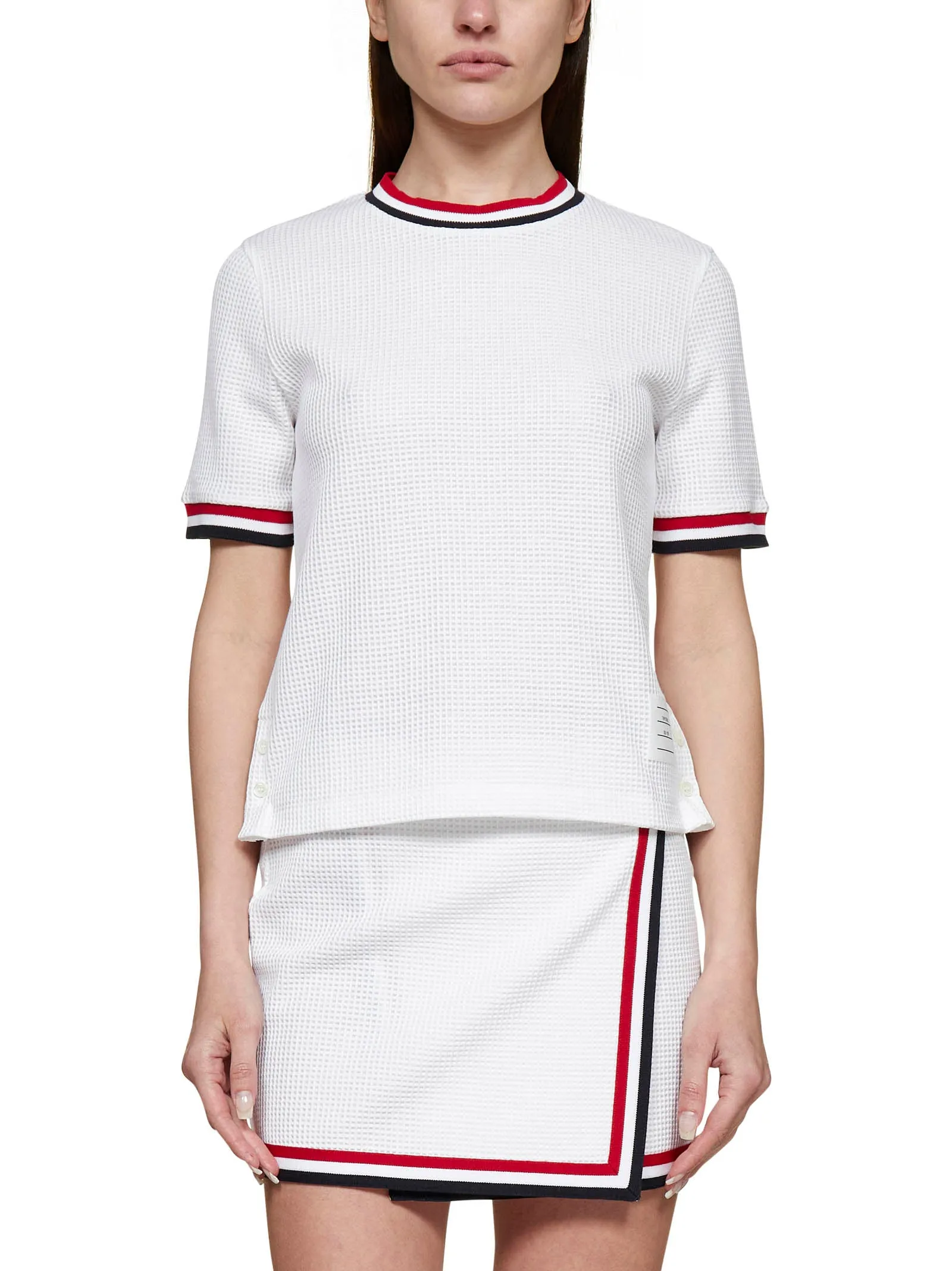 Thom Browne Short-Sleeved RWB Stripe T-Shirt