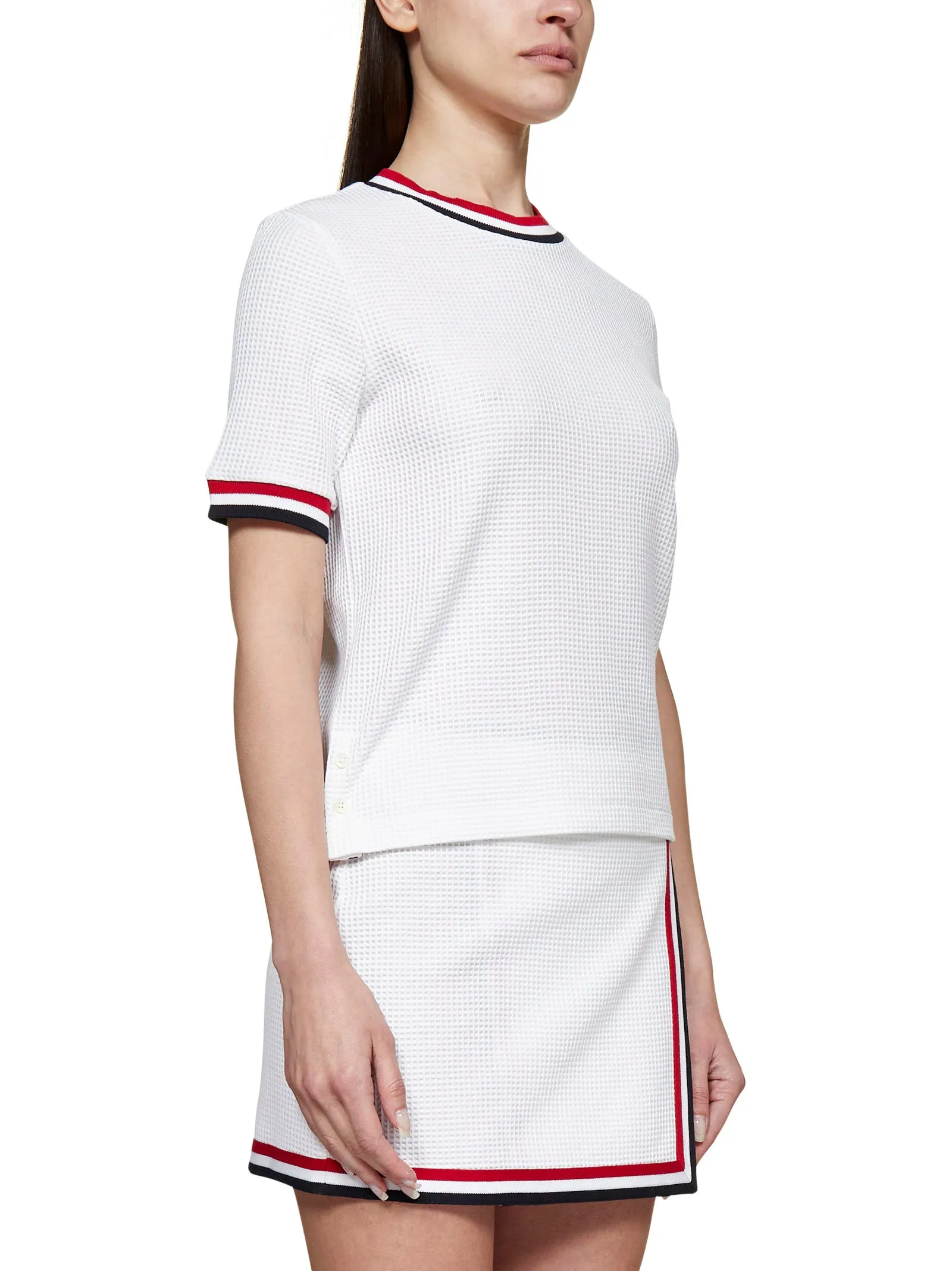 Thom Browne Short-Sleeved RWB Stripe T-Shirt