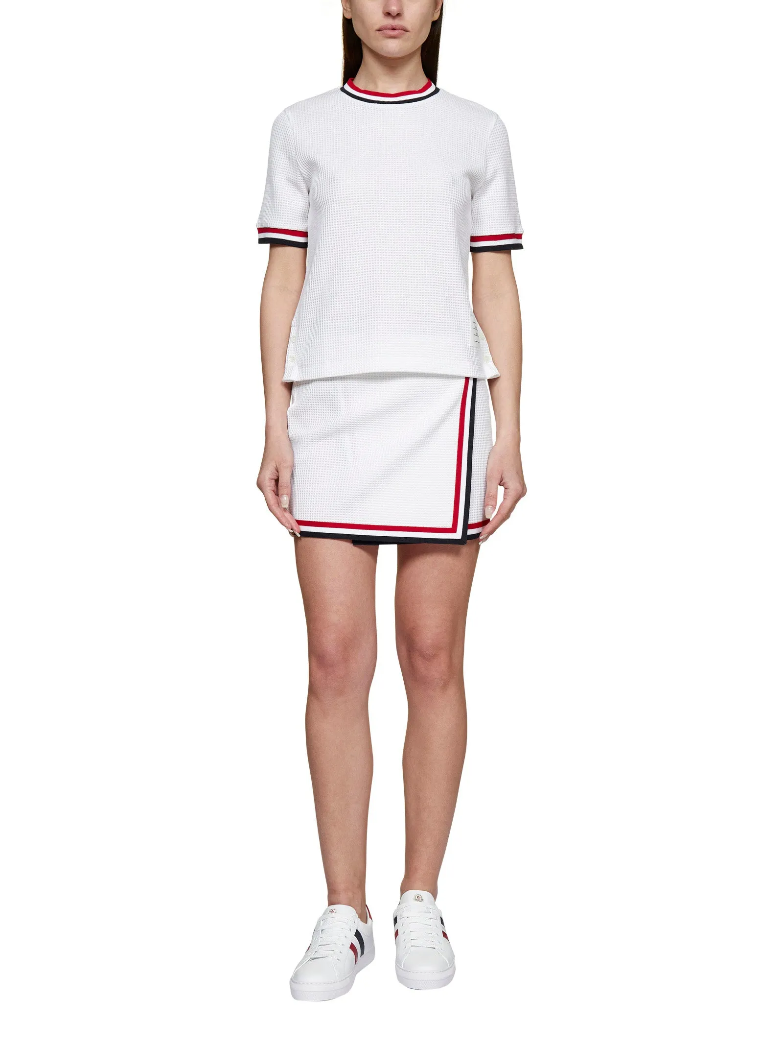 Thom Browne Short-Sleeved RWB Stripe T-Shirt