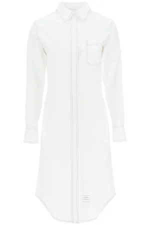 Thom Browne Stitching Long-Sleeved Shirt Dress