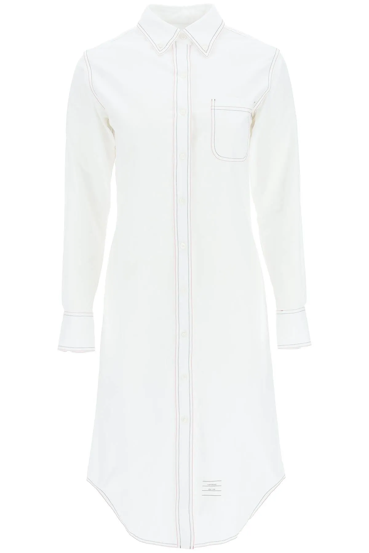 Thom Browne Stitching Long-Sleeved Shirt Dress