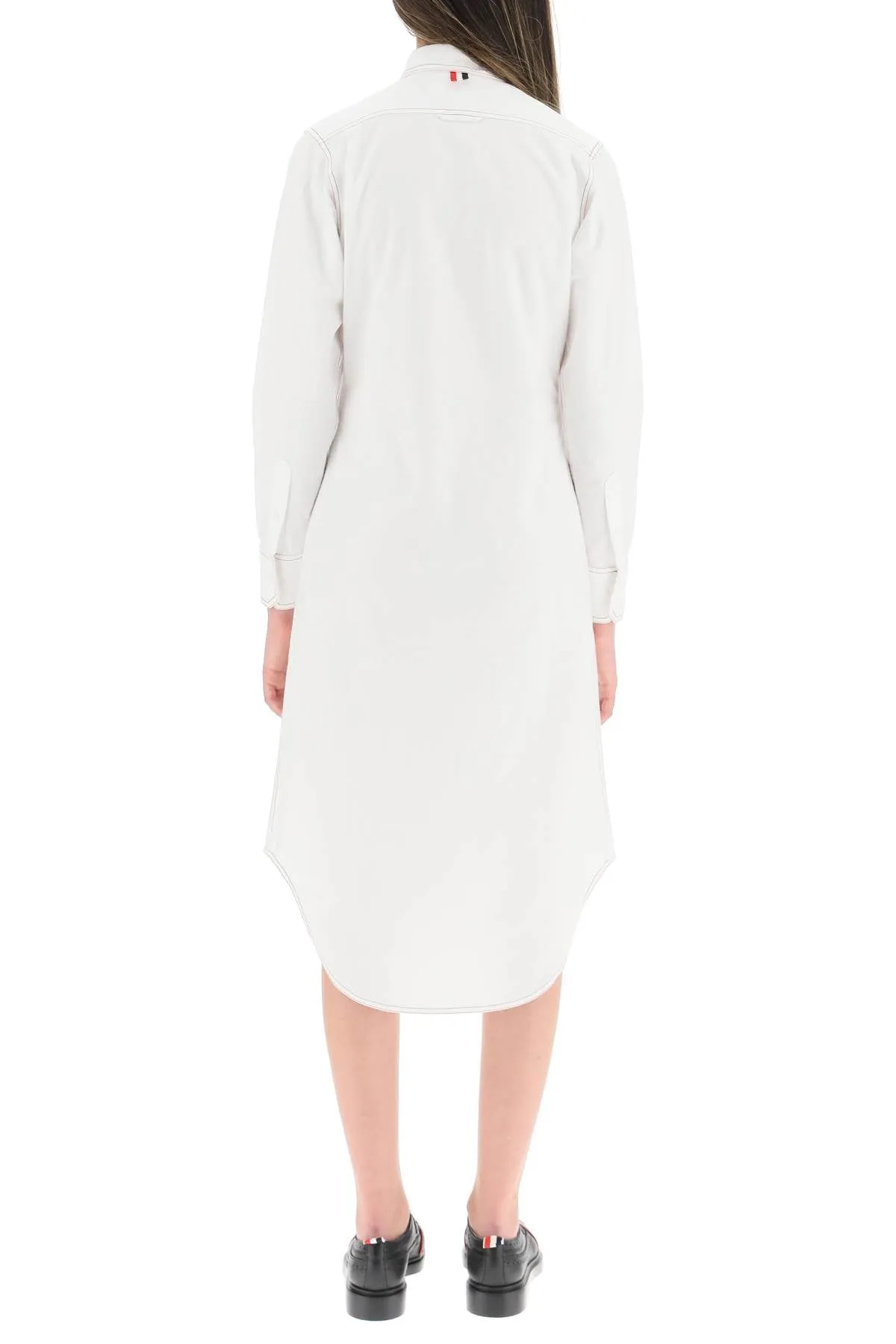 Thom Browne Stitching Long-Sleeved Shirt Dress