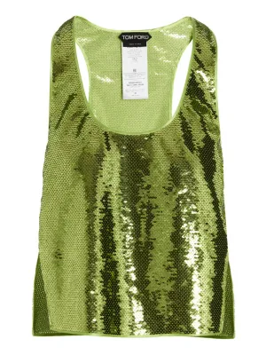Tom Ford Glitter Embellished Tank Top