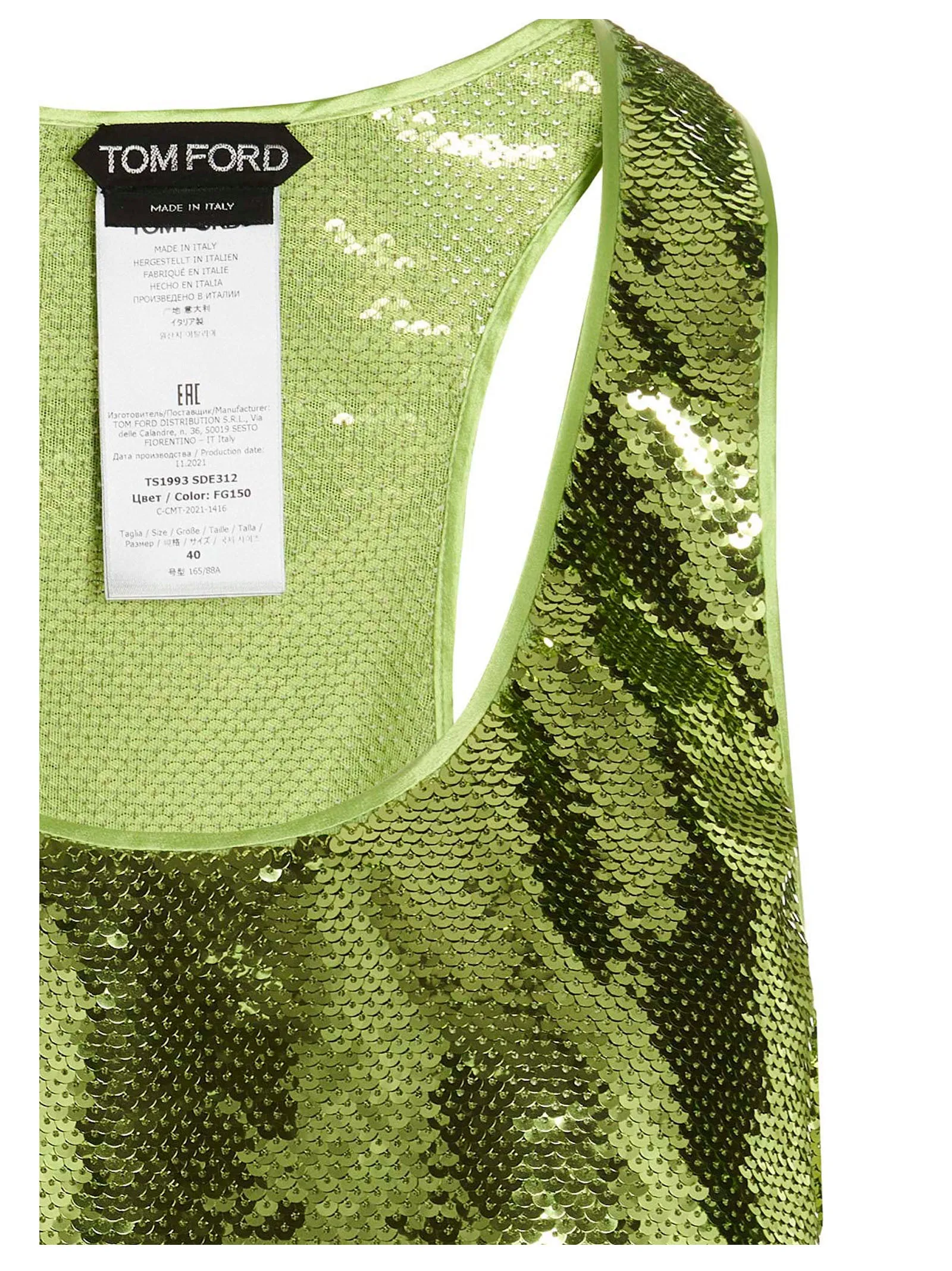 Tom Ford Glitter Embellished Tank Top