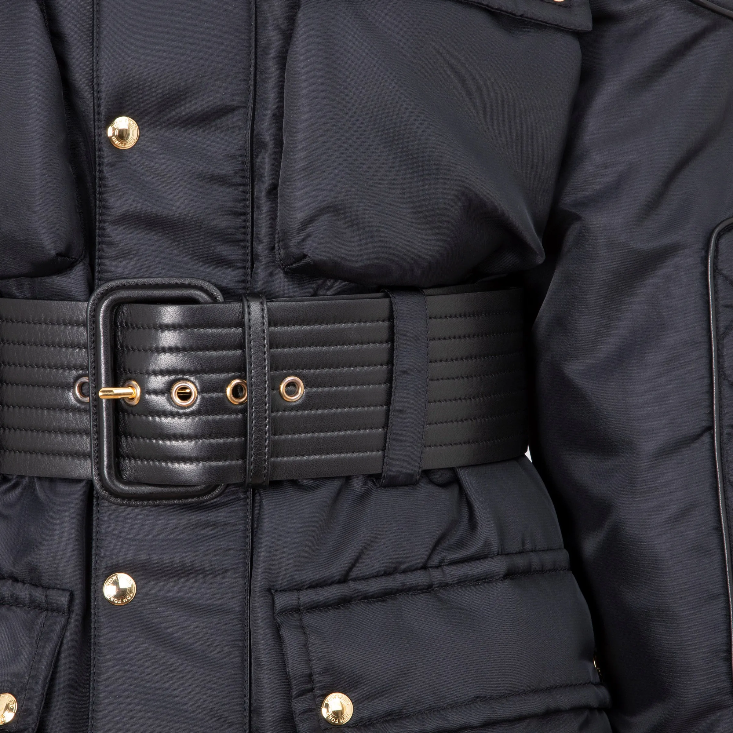 Tom Ford Quilted Belted Buttoned Jacket
