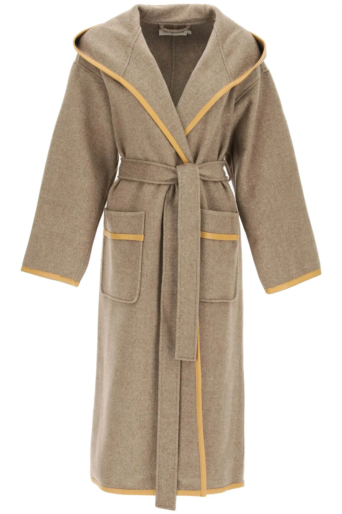 Tory Burch Double-Faced Hooded Wrap Coat