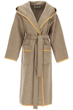 Tory Burch Double-Faced Hooded Wrap Coat