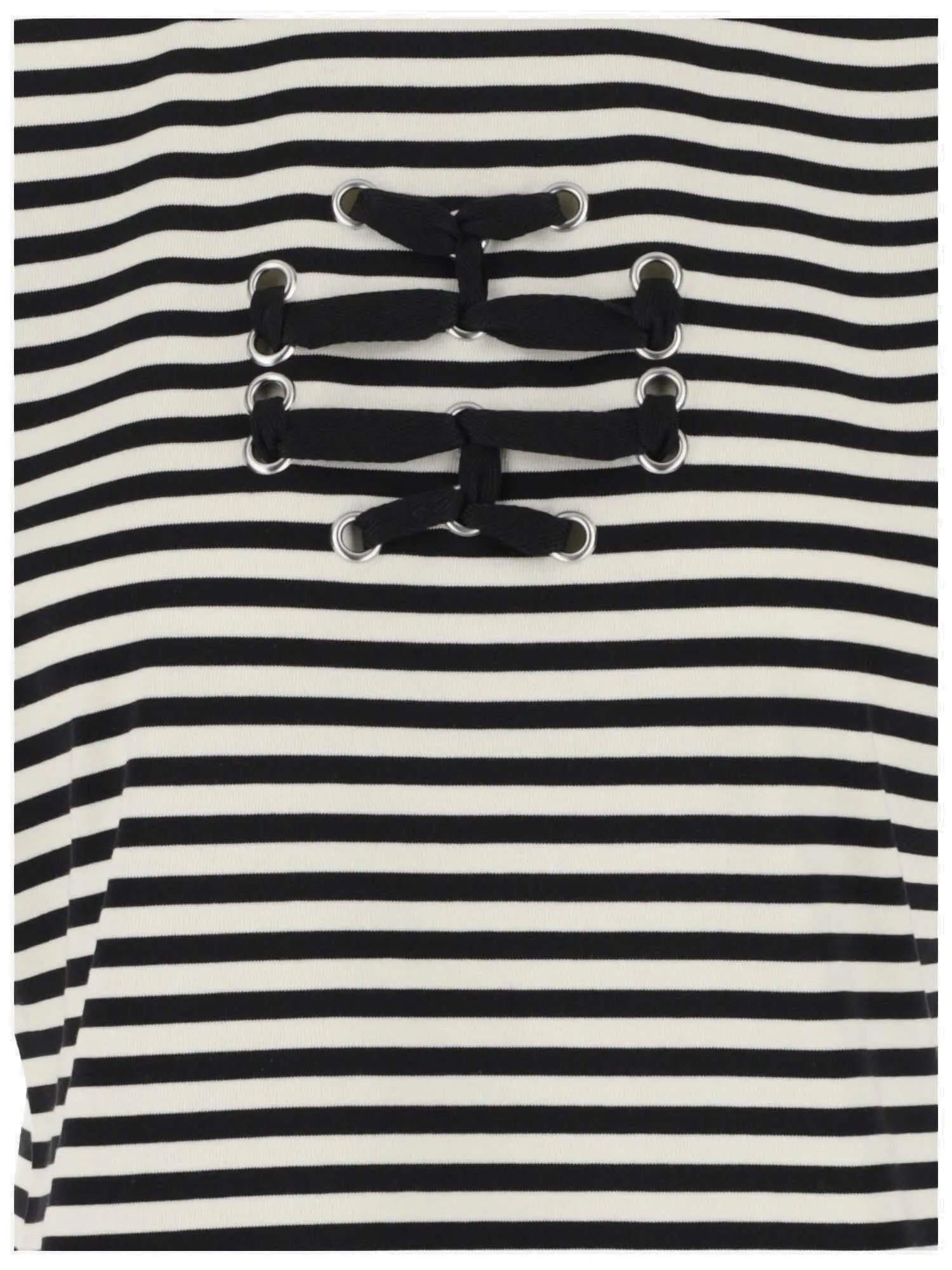 Tory Burch Double T Crewneck Striped T-Shirt