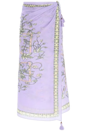 Tory Burch Floral Print Tassel Detailed Beach Skirt