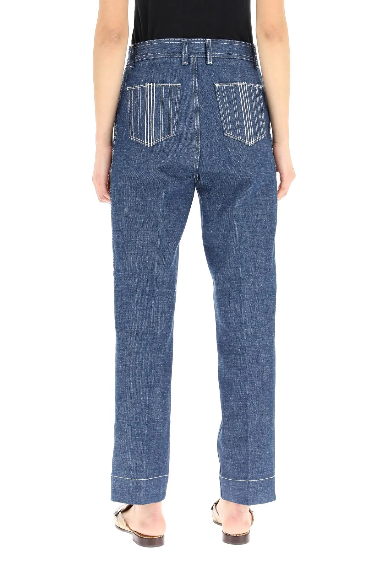 Tory Burch High Rise Cropped Jeans