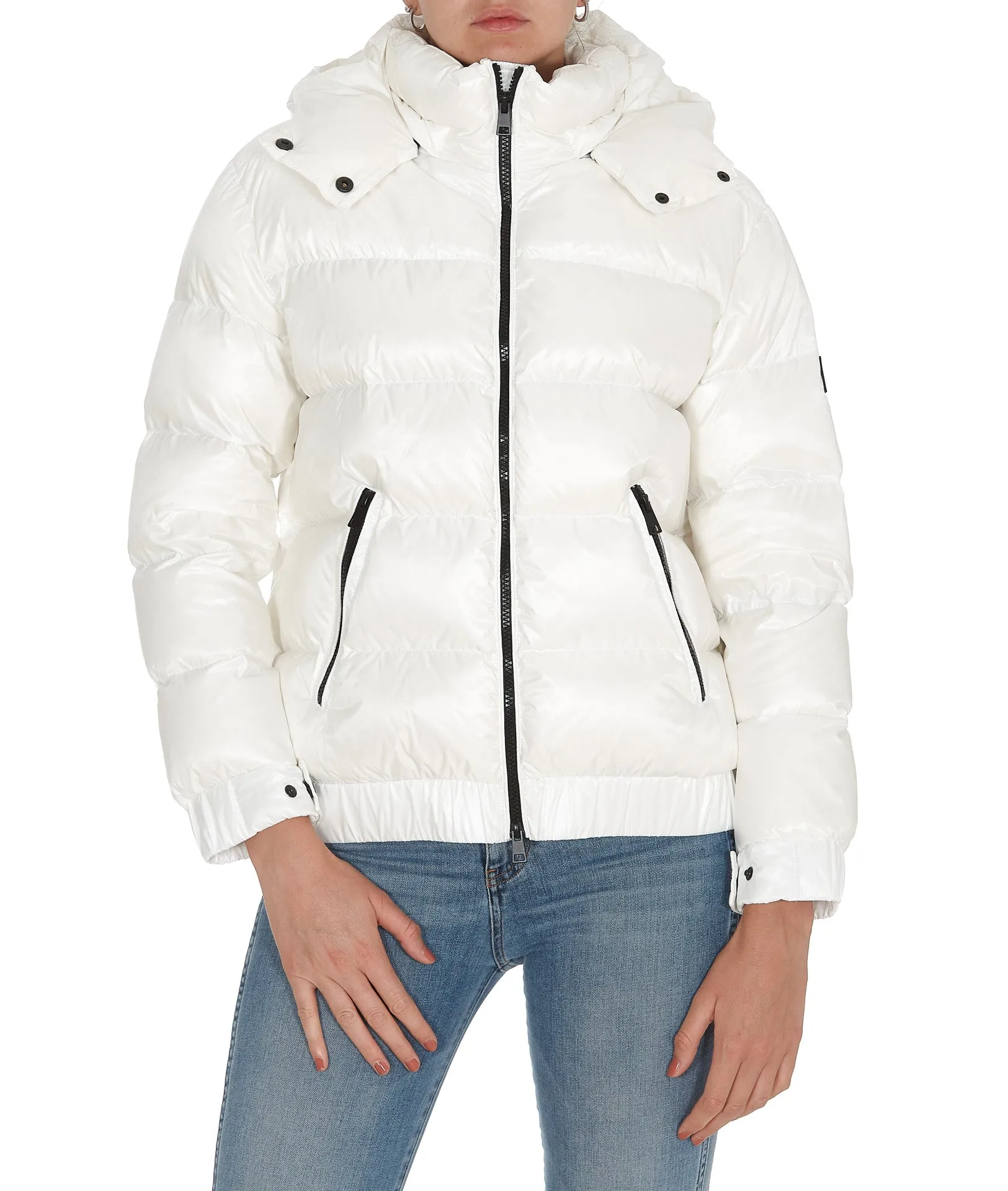 TWINSET Logo Patched Hooded Puffer Jacket