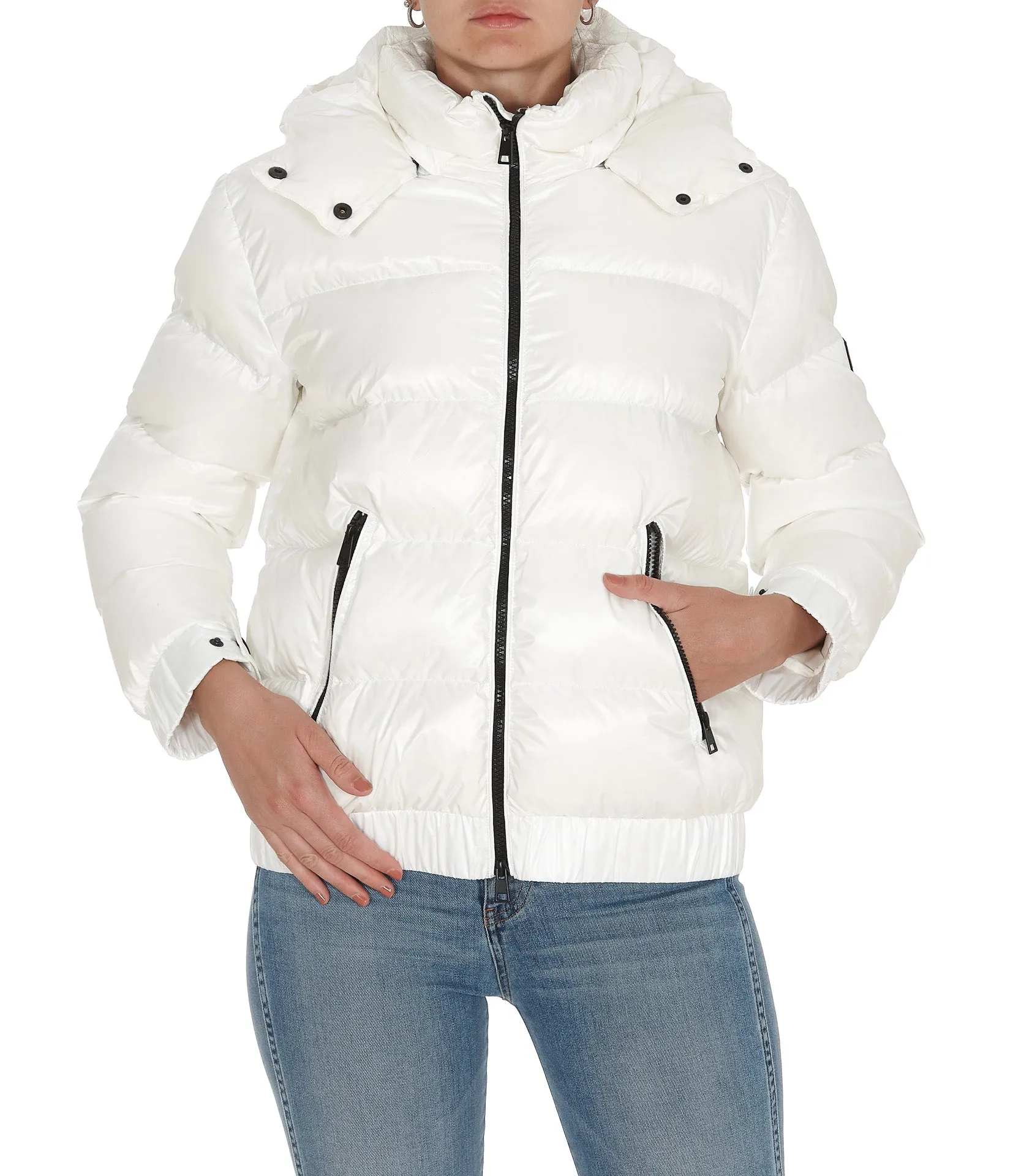 TWINSET Logo Patched Hooded Puffer Jacket
