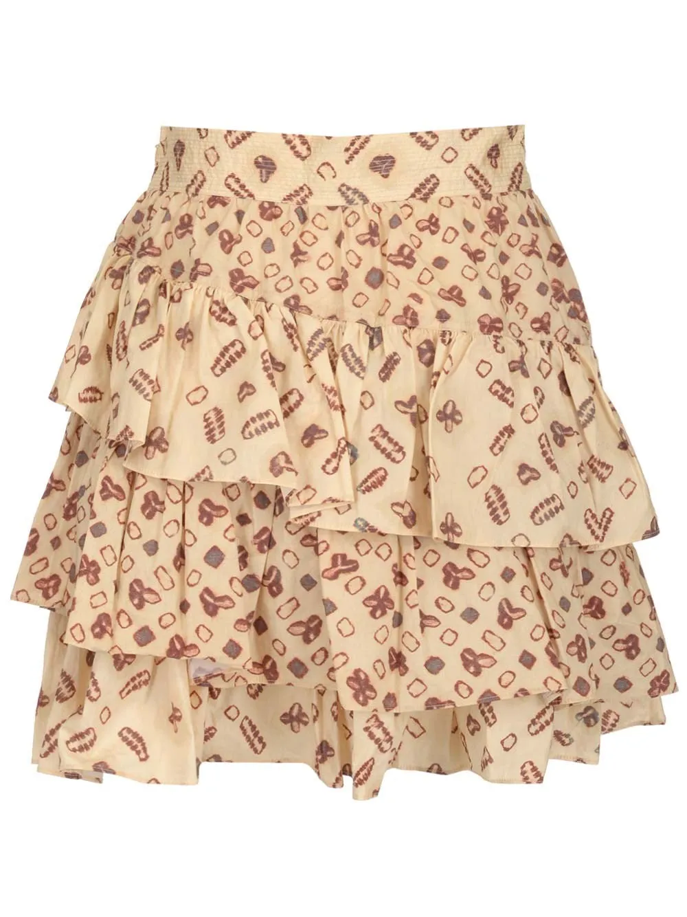 Ulla Johnson All-Over Graphic Print Ruffled Skirt