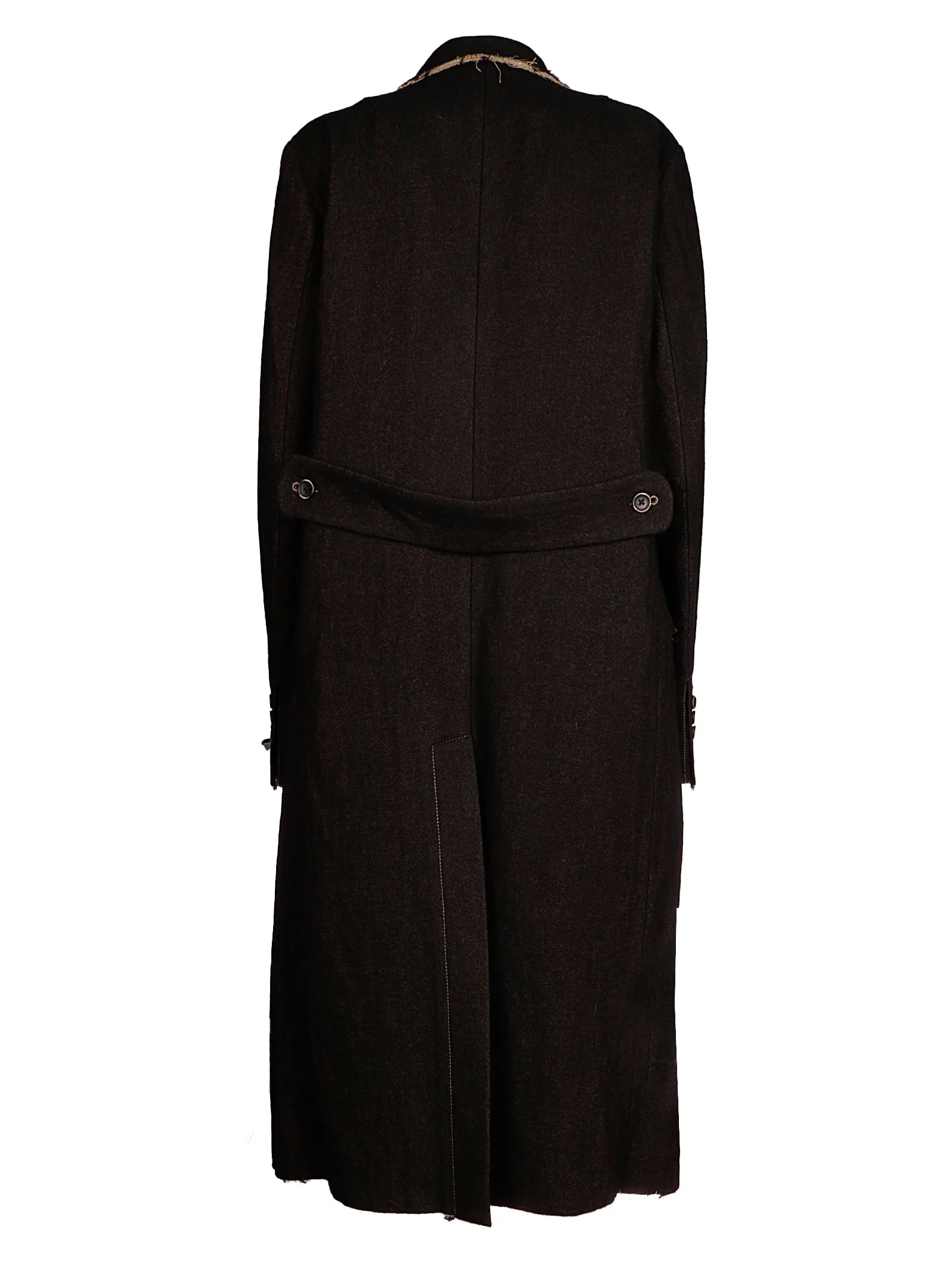 Uma Wang Frayed-Hem Double Breasted Coat