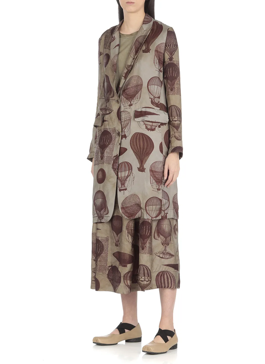 Uma Wang Kudo All-Over Printed Buttoned Coat