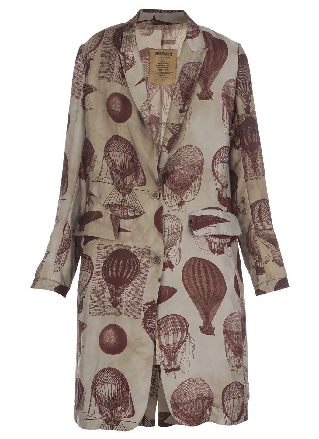 Uma Wang Kudo All-Over Printed Buttoned Coat